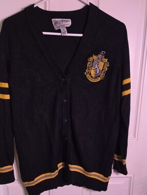 Warner Bros. Black and Gold Hufflepuff Knit Cardigan